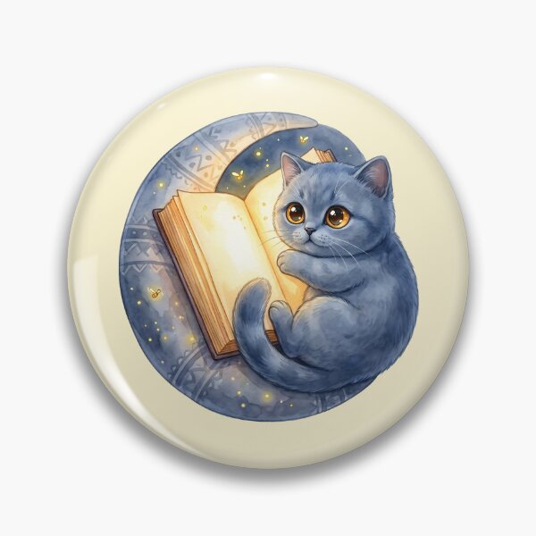Item preview, Moonlit Bookish Blue Cat Dreamscape designed and sold by MythicCotton.
