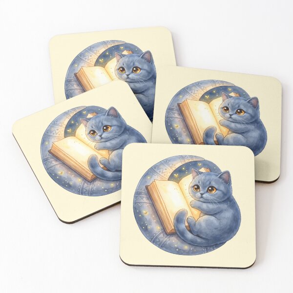 Item preview, Moonlit Bookish Blue Cat Dreamscape designed and sold by MythicCotton.