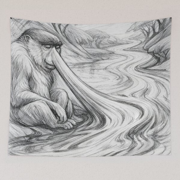 Item preview, Proboscis Monkey River Flow Surrender to Absurdity designed and sold by WildlifeInc.