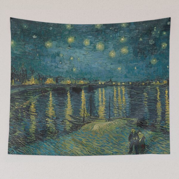 Item preview, Vintage Impressionist Starry Night River Painting for Art Lovers designed and sold by RickE.