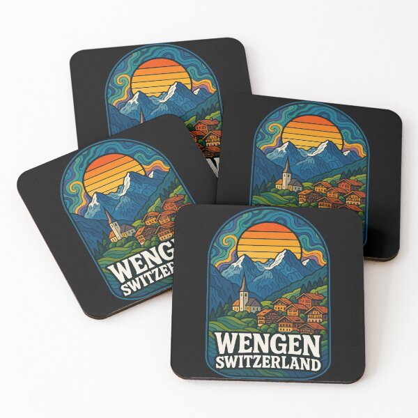 Item preview, Wengen Switzerland Mountains Trippy Art designed and sold by TomFrontierArt.