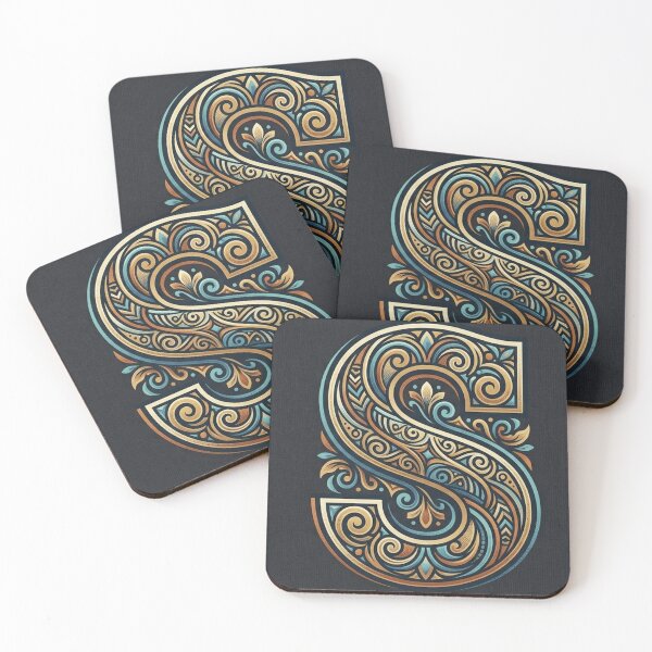 Item preview, S black background designed and sold by sabahdesign.