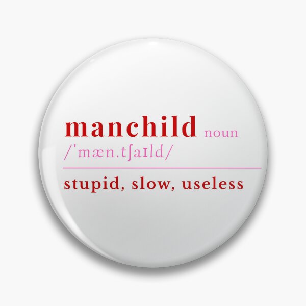 Item preview, Manchild Definition | Funny Red Typography Design designed and sold by romelleworks.