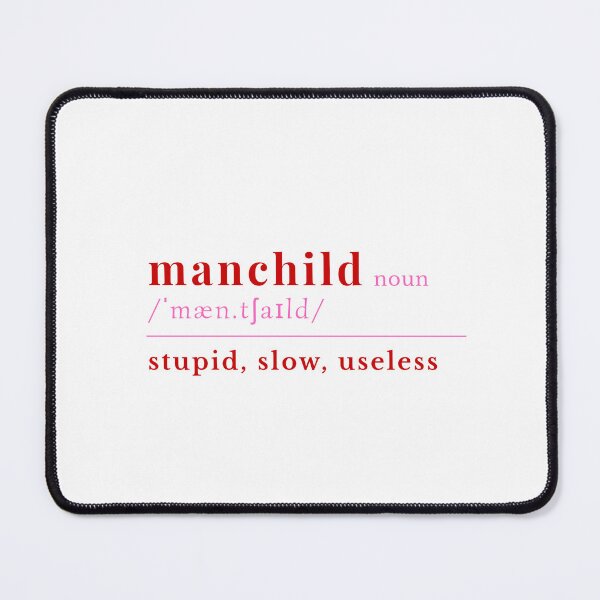 Item preview, Manchild Definition | Funny Red Typography Design designed and sold by romelleworks.