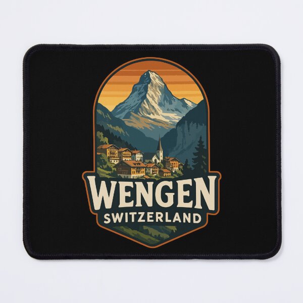 Item preview, Wengen Switzerland Alps Vintage Travel designed and sold by TomFrontierArt.
