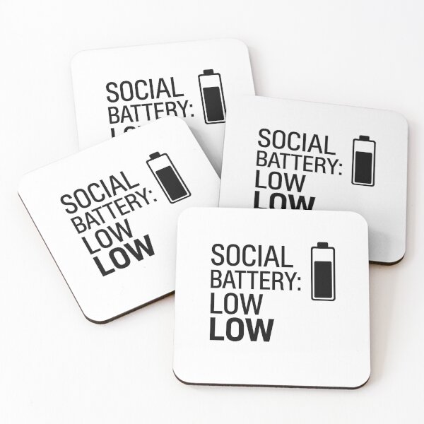 Item preview, Funny Social Battery Low Minimalist Quote designed and sold by DesigneArt24.