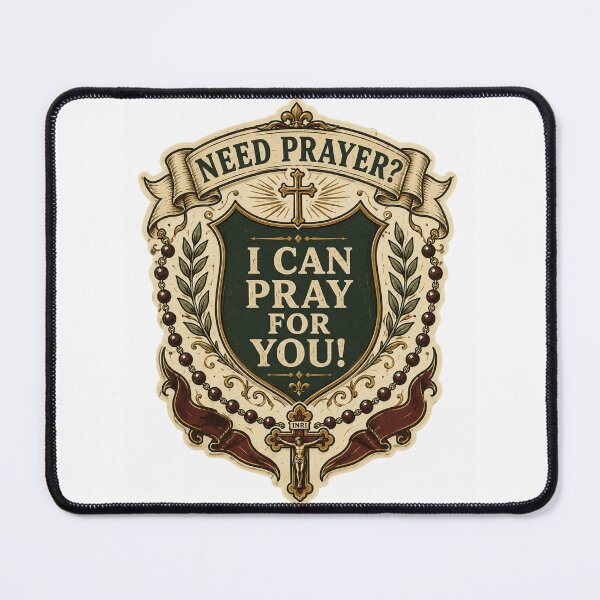 Item preview, Need Prayer? I Can Pray For You! Heraldic Rosary Sticker (I) designed and sold by Airimo.