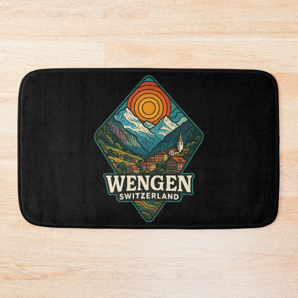 Item preview, Wengen Switzerland Mountains Trippy Art Retro designed and sold by TomFrontierArt.