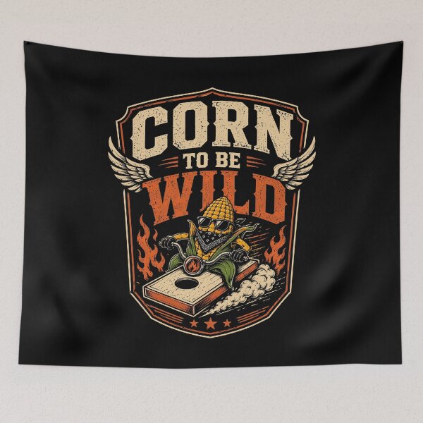 Item preview, Corn To Be Wild Cornhole Rebel Pun designed and sold by tshirtexpressiv.
