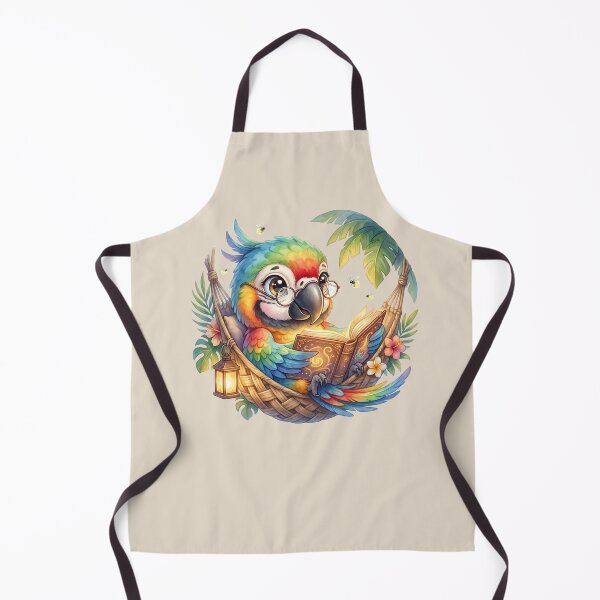 Item preview, Rainbow Parrot Reading in Tropical Hammock designed and sold by MythicCotton.