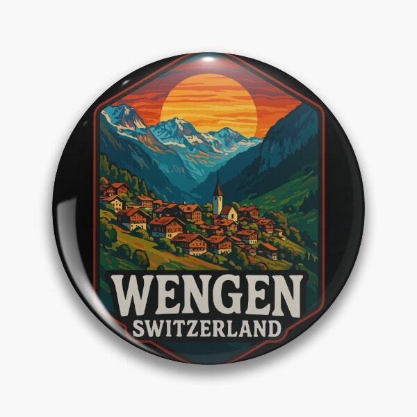 Item preview, Wengen Switzerland Alps Retro designed and sold by TomFrontierArt.