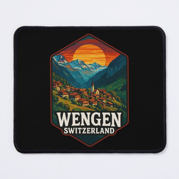 Item preview, Wengen Switzerland Alps Retro designed and sold by TomFrontierArt.