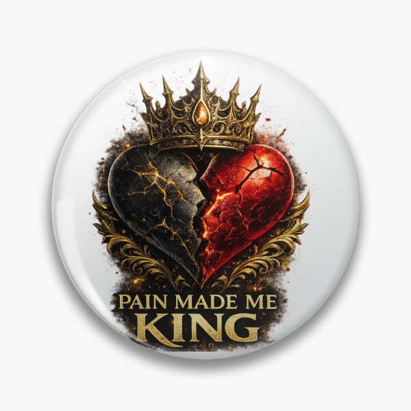 Item preview, Pain Made Me King Shirt, Luxury Streetwear Tee, Crown Heart Graphic, Motivational Urban Fashion, Powerful Mindset T-Shirt designed and sold by Falcoreale.