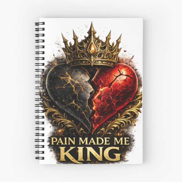 Item preview, Pain Made Me King Shirt, Luxury Streetwear Tee, Crown Heart Graphic, Motivational Urban Fashion, Powerful Mindset T-Shirt designed and sold by Falcoreale.