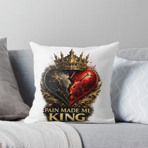 Item preview, Pain Made Me King Shirt, Luxury Streetwear Tee, Crown Heart Graphic, Motivational Urban Fashion, Powerful Mindset T-Shirt designed and sold by Falcoreale.