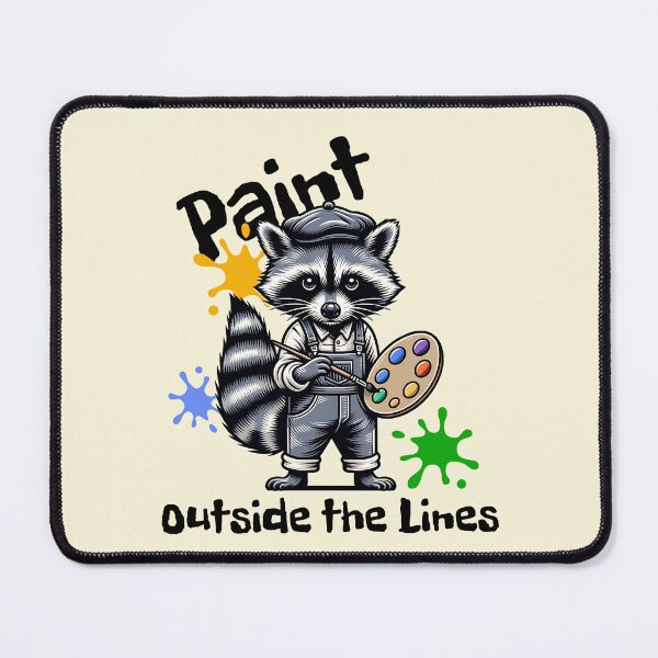 Item preview, Paint Outside the Lines Raccoon Artist Design | Cute Creative Animal Art designed and sold by Sachie's Studio.