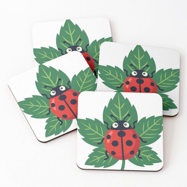 Item preview, Cute Ladybug on Green Leaves Illustration designed and sold by BetweenForms.