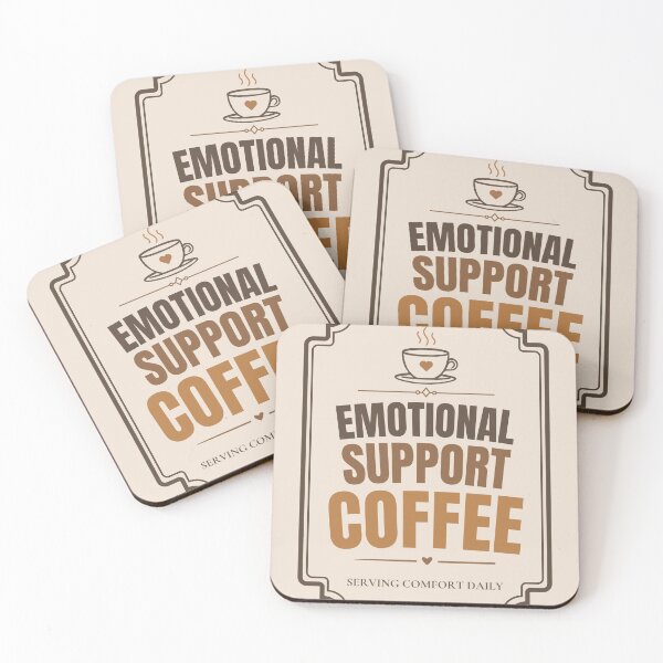 Item preview, Emotional Support Coffee Beige Aesthetic Vintage Cafe Style Design designed and sold by Uvclick.