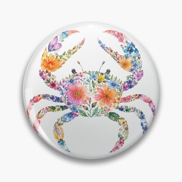 Item preview, Floral Crab Sea Creatures Flower Marine Life designed and sold by YalenArt.