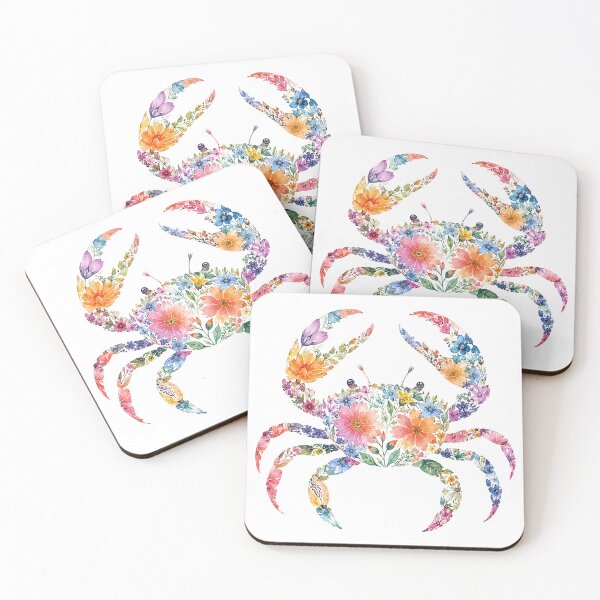 Item preview, Floral Crab Sea Creatures Flower Marine Life designed and sold by YalenArt.