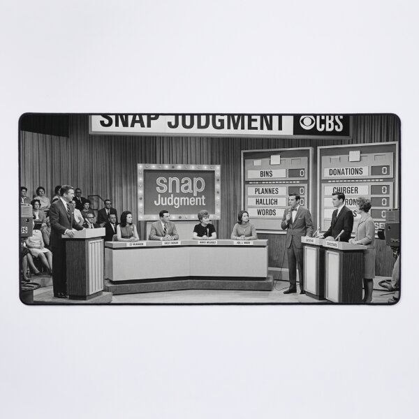 Item preview, Black and White Retro Game Shows: Snap Judgment designed and sold by Uniqueartai.