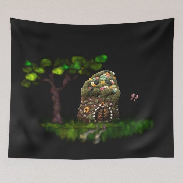 Item preview, Hand-felted hobbit house with garden designed and sold by creaphyl28.