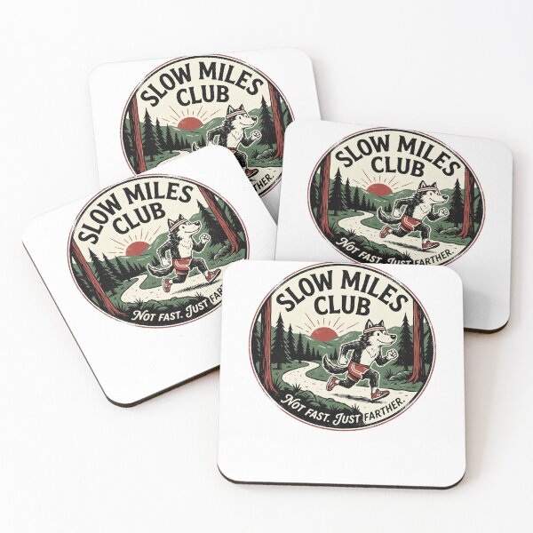 Item preview, Slow Miles Club Not Fast Just Farther Retro Running Wolf designed and sold by varioarts.