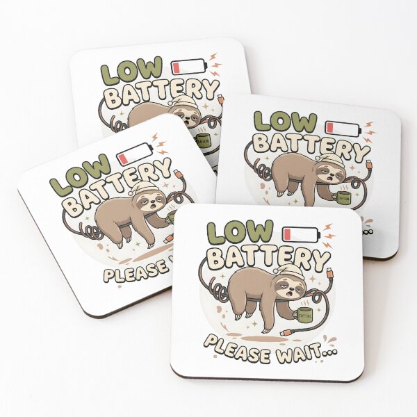 Item preview, Low Battery Sloth Shirt – Funny Coffee Lover Animal Tee designed and sold by relso.