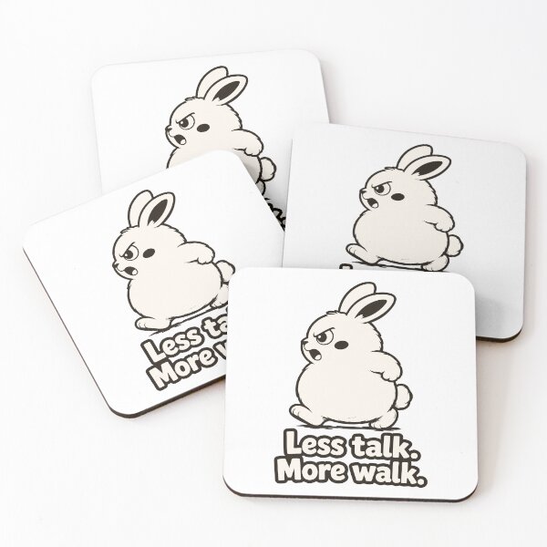 Item preview, Angry Bunny Action. Less Talk More Walk. Motivational Rabbit Hustle Quote designed and sold by MalisoStickers.