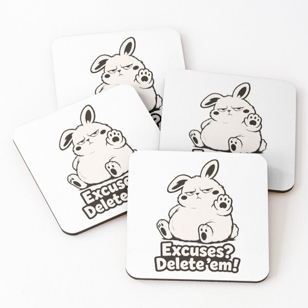 Item preview, Funny Grumpy Bunny. No Excuses Discipline. Delete 'em Minimalist Art designed and sold by MalisoStickers.