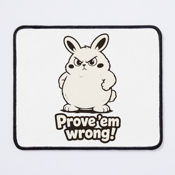 Item preview, Prove Them Wrong Bunny. Motivational Grumpy Rabbit. Underdog Success Quote Art.  designed and sold by MalisoStickers.