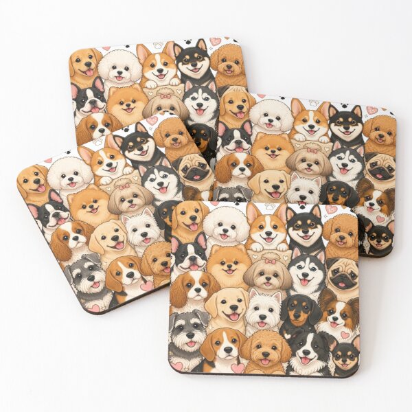 Item preview, Doggo Collage Cute Cartoon Dogs Pattern designed and sold by Petsthetic.