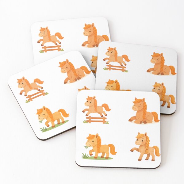 Item preview, Cute Watercolor Pony Sticker Pack – 4 Adorable Kawaii Pony Designs Set designed and sold by BeaMiciaDoodles.