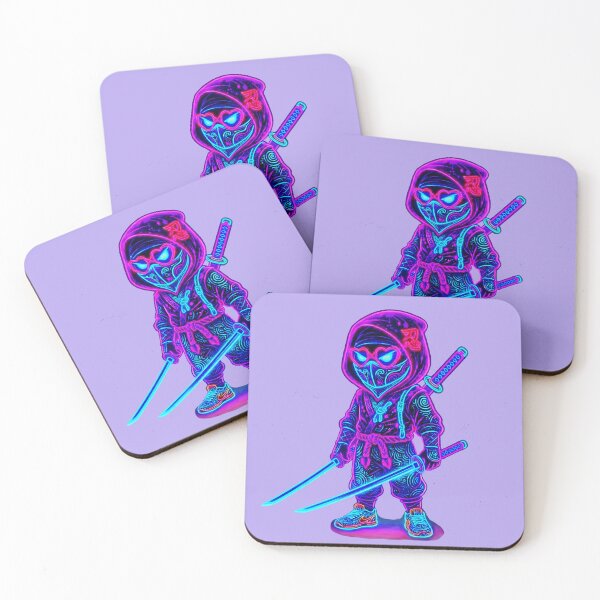 Item preview, Neon Ninja Stickers – Glow Art Designs designed and sold by Cyber-ART-Studio.