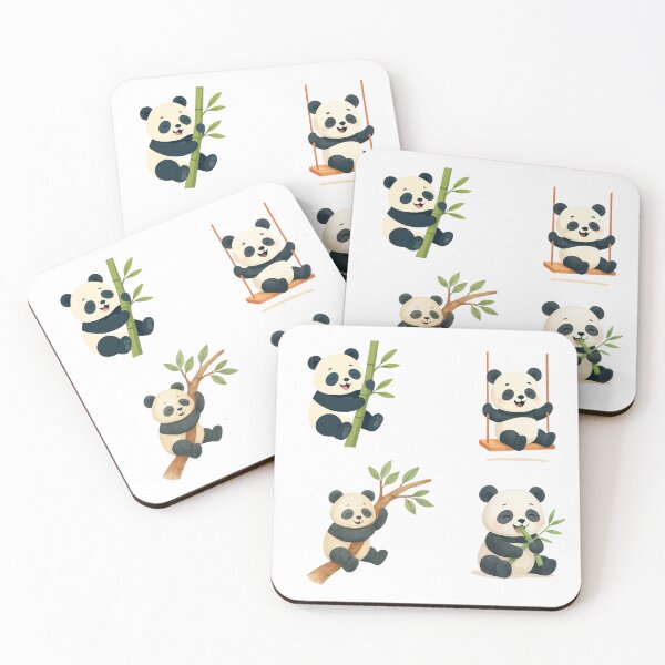 Item preview, Cute Watercolor Panda Sticker Pack – 4 Adorable Kawaii Panda Designs Set designed and sold by BeaMiciaDoodles.