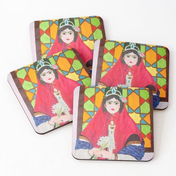 Item preview, Persian Qajar Lady with Flowers designed and sold by Tulip1358.