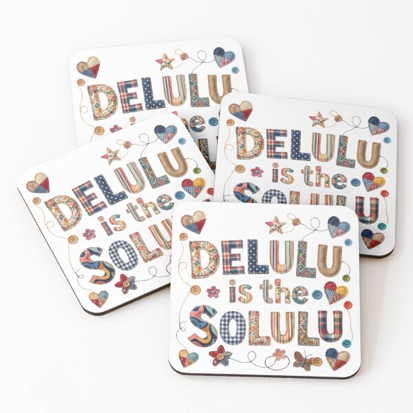 Item preview, Delulu Is The Solulu Patchwork Aesthetic Sticker designed and sold by DrRanda.
