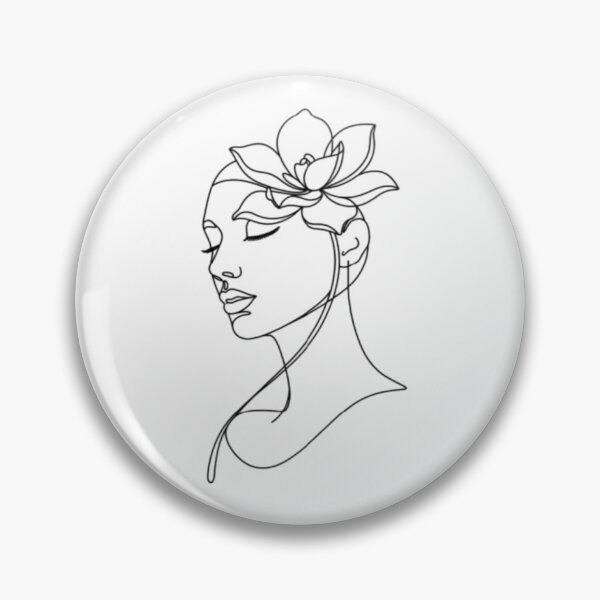 Item preview, Minimalist Line Art Woman with Hibiscus Flower Aesthetic designed and sold by DesigneArt24.