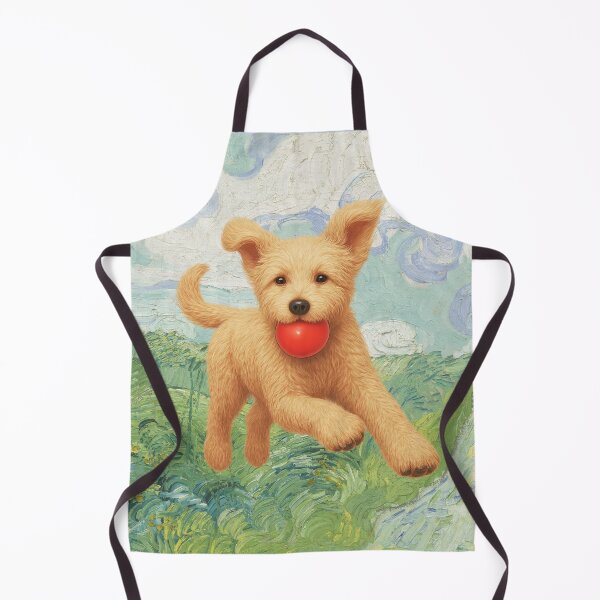 Item preview, Doodle Daisy playing fetch in pastel painting designed and sold by Doodles Down South.