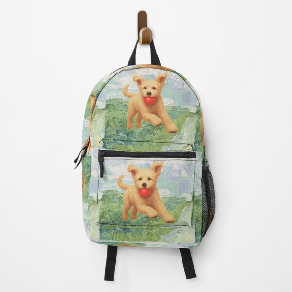 Item preview, Doodle Daisy playing fetch in pastel painting designed and sold by Doodles Down South.