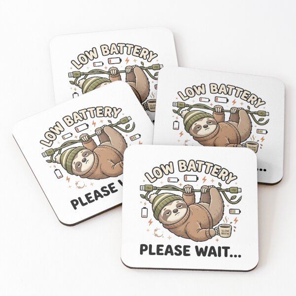 Item preview, Funny Sloth Coffee Shirt – Low Battery Meme Design designed and sold by relso.