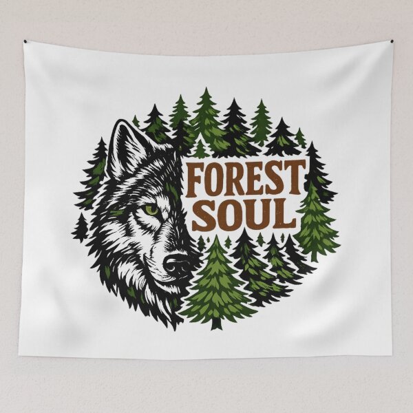 Item preview, Forest Soul - Wolf Nature Adventure Retro Wilderness designed and sold by SidTastic .