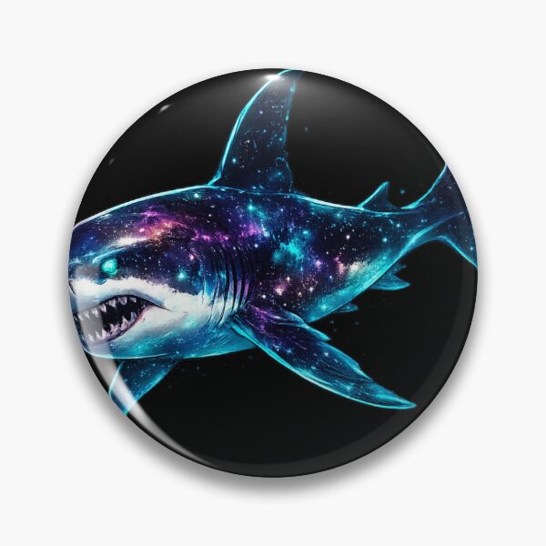 Item preview, Neon Cosmic Great White Shark Space Aesthetic designed and sold by redsharkuk.