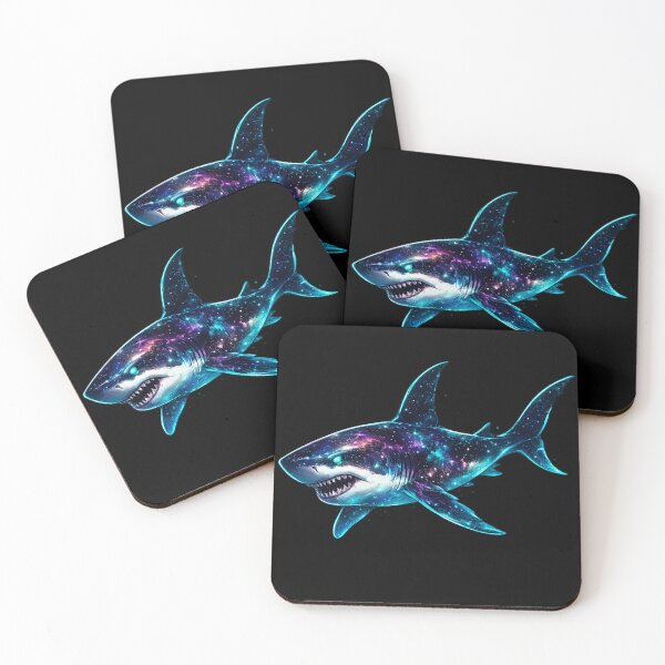 Item preview, Neon Cosmic Great White Shark Space Aesthetic designed and sold by redsharkuk.
