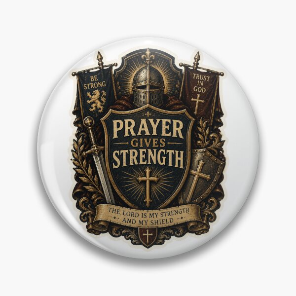 Item preview, Prayer Gives Strength Medieval Christian Sticker designed and sold by Airimo.