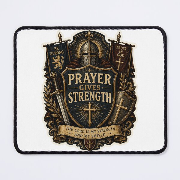 Item preview, Prayer Gives Strength Medieval Christian Sticker designed and sold by Airimo.