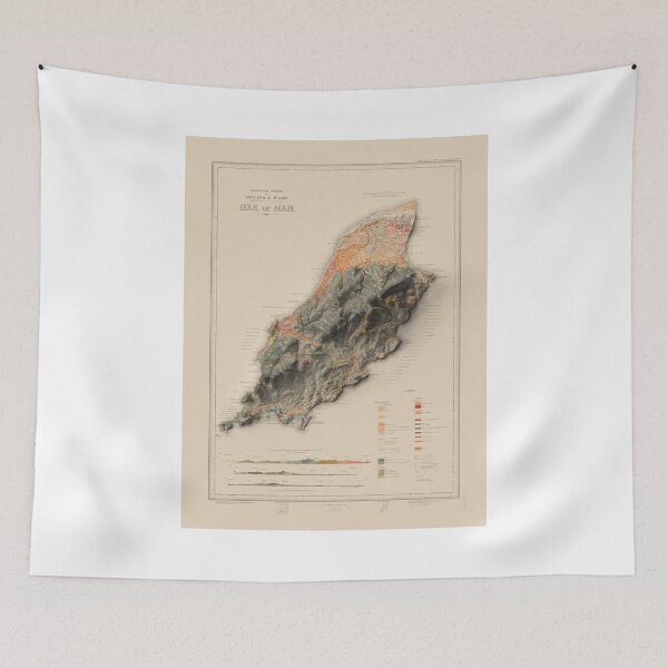 Item preview, 1913 Isle of Man Relief Map digitally-rendered designed and sold by ThinkAboutMaps.