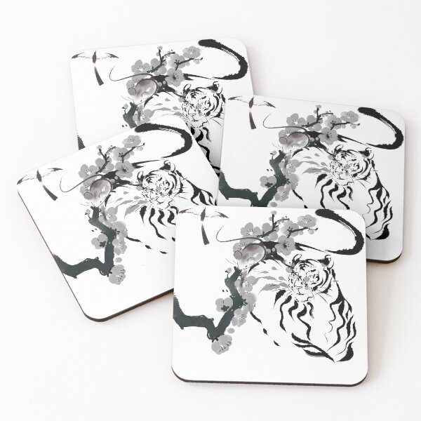 Item preview, Zen Tiger & Mouse: Japanese Sumi-e Art designed and sold by Kanniax.
