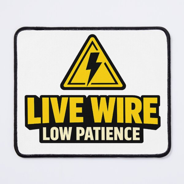 Item preview, Live Wire Low Patience Funny Electrician Gift Shirt designed and sold by The Daily Goods.