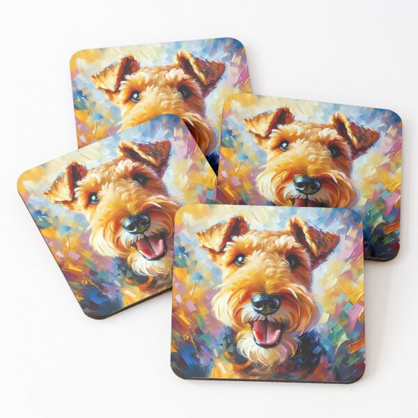 Item preview, Welsh Terrier Acrylic Art Black and Tan Welshie Portrait designed and sold by Puppy Puzzles Plus.